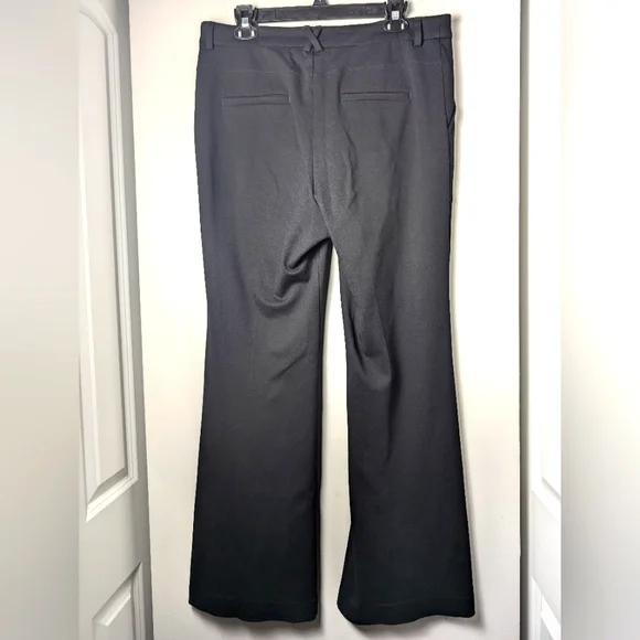Anthropologie texture essentials trouser high rise wide leg black sz 14 - Picture 3 of 10